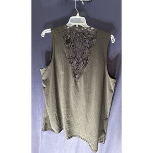 NWOT Abito Long Vest Womens 2XL Black Waterfall Open Front Crochet Lace Back 2X